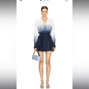 Norma Kamali Blue and White Ombre Mini Dress
